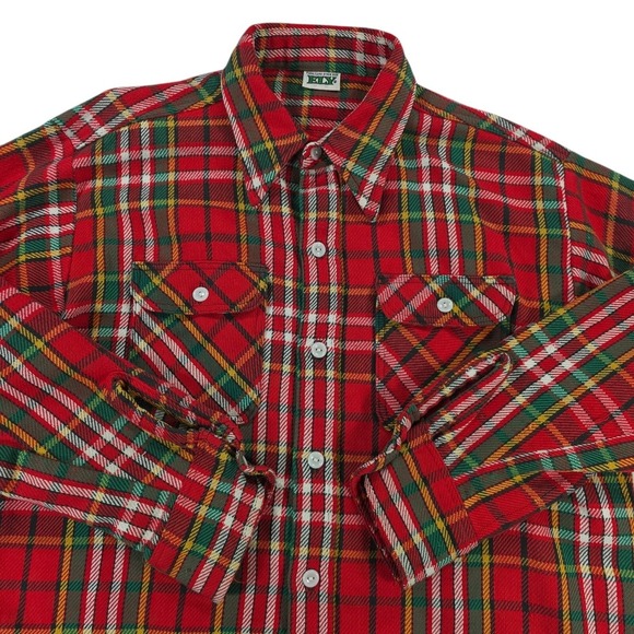 VTG ELY Flannel Shirt Mens L (16) Red Plaid Christmas Rancher Western Workwear - Picture 3 of 8